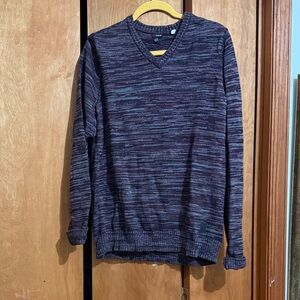 Men's V-Neck Marled Navy Sweater Guess XL